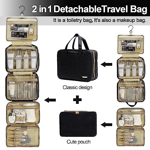 Extra Large Black Hanging Travel Makeup Bag