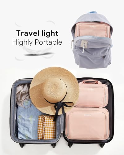 OlarHike Hanging Toiletry Bag - Pink, 3-in-1 Organizer