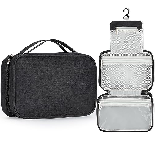 Waterproof Hanging Toiletry Bag for Travel - Black