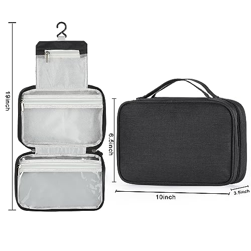 Waterproof Hanging Toiletry Bag for Travel - Black