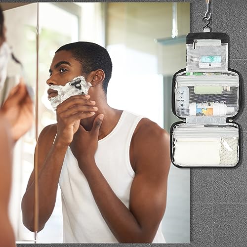 Waterproof Hanging Toiletry Bag for Travel - Black