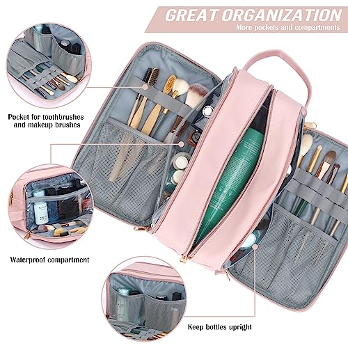 Women's Pink Fixwal Toiletry Bag, Large, Waterproof