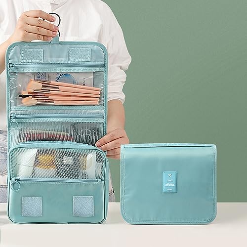 Women's Hanging Toiletry Bag with Sturdy Hook (Light Blue)