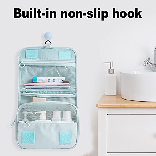 Women's Hanging Toiletry Bag with Sturdy Hook (Light Blue)