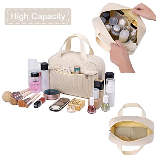 Cute Corduroy Makeup Bag for Women and Girls