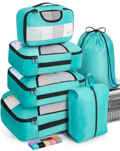 Veken 6-Piece Suitcase Organizer Set – Cyan