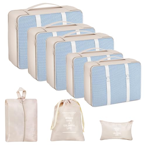 Funarty 8-Piece Packing Cubes Set - Cream