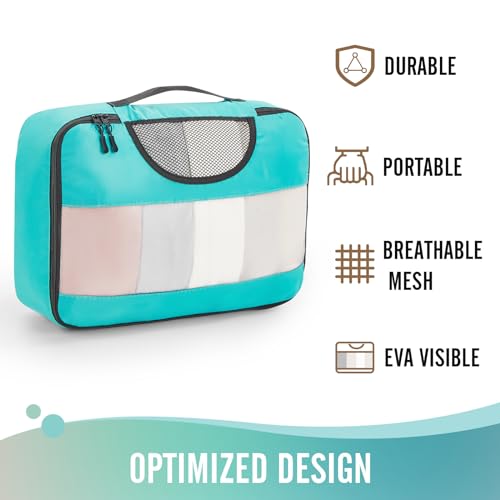 Veken 6-Piece Suitcase Organizer Set – Cyan