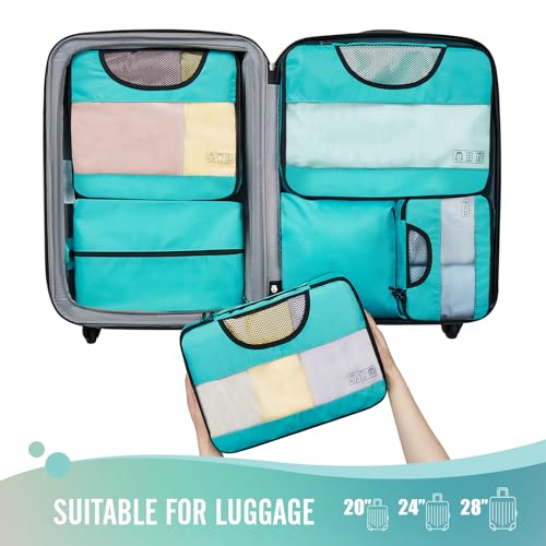 Veken 6-Piece Suitcase Organizer Set – Cyan