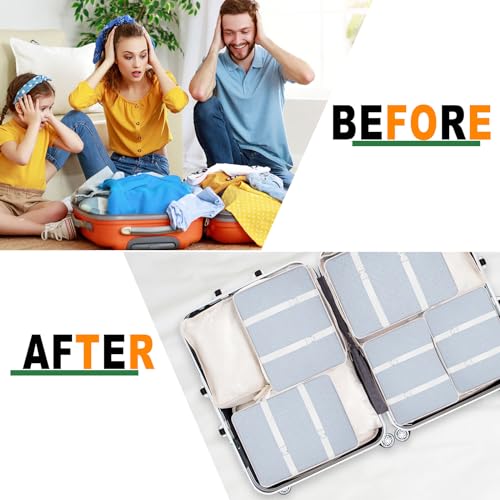 Funarty 8-Piece Packing Cubes Set - Cream