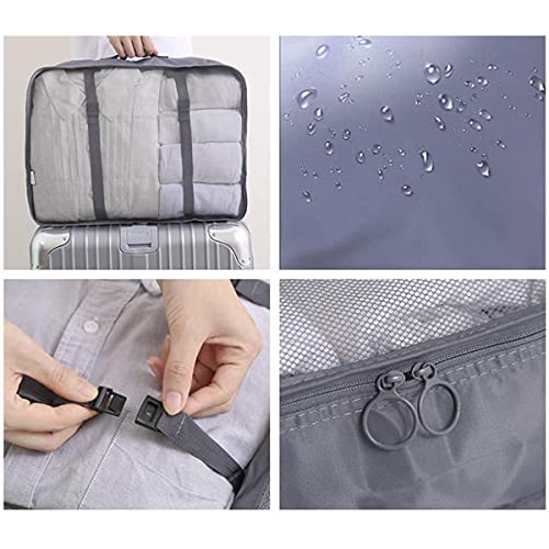 6-Piece Suitcase Organizer Set - Water-Resistant, Grey