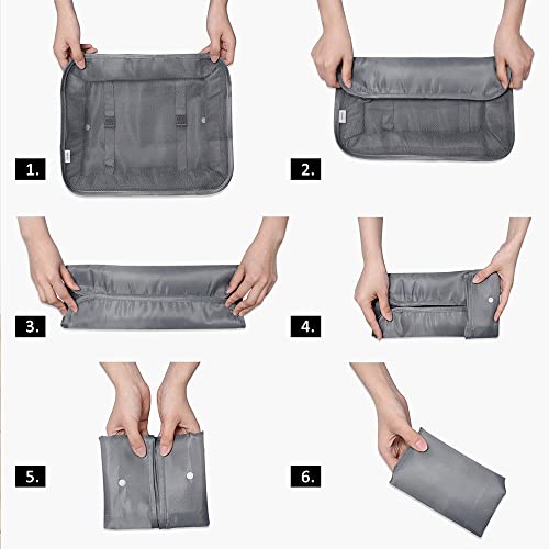 6-Piece Suitcase Organizer Set - Water-Resistant, Grey