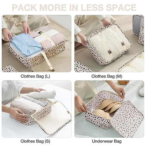 8-Piece Packing Cubes Set for Travel Suitcases (Leopard)