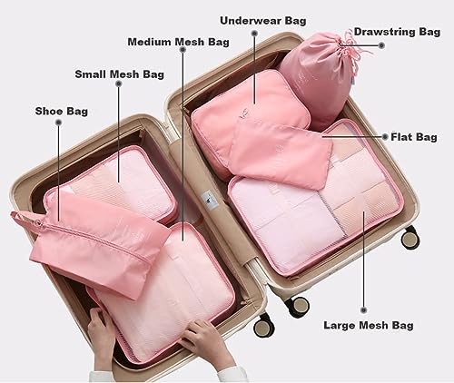 Laebevon Travel Packing Organizer Set with Laundry Bag