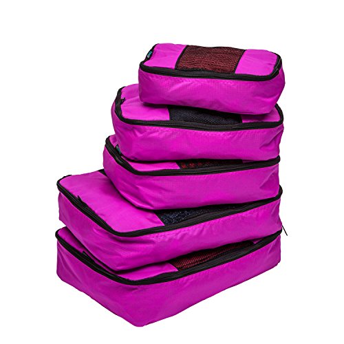 TravelWise Packing Cubes Set, Pink - 5 Pieces
