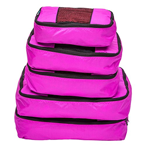 TravelWise Packing Cubes Set, Pink - 5 Pieces