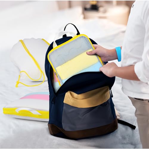 7-Piece Packing Cubes Set with Clear Toiletries and Shoe Bag