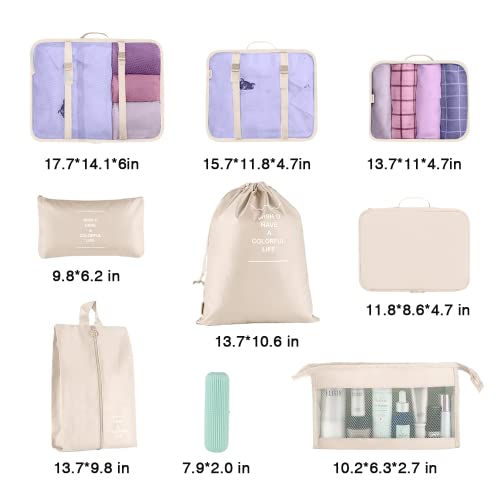 Blibly 9-Piece Suitcase Packing Cubes for Travel