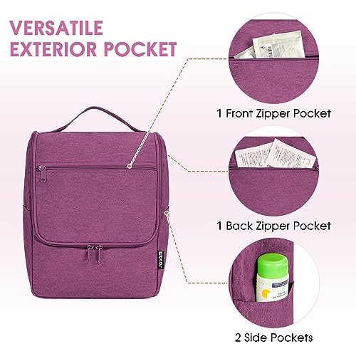 Purple Hanging Toiletry Bag for Full Size Toiletries