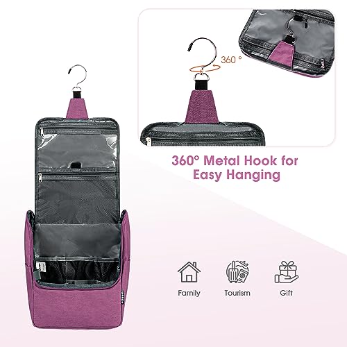 Purple Hanging Toiletry Bag for Full Size Toiletries
