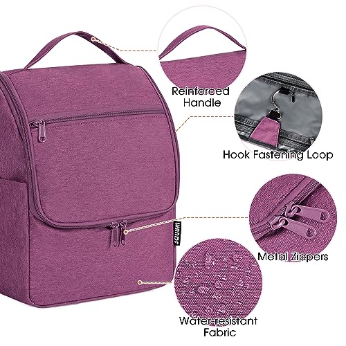 Purple Hanging Toiletry Bag for Full Size Toiletries