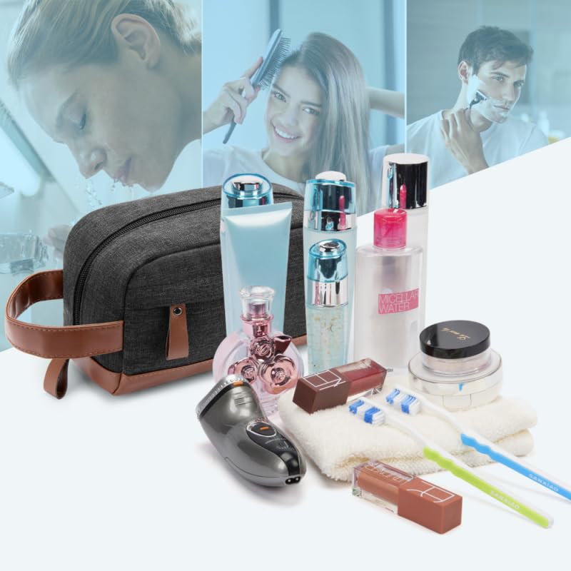 Q.ôôbitons Canvas Travel Toiletry Bag (Gray)