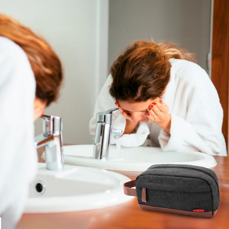 Q.ôôbitons Canvas Travel Toiletry Bag (Gray)