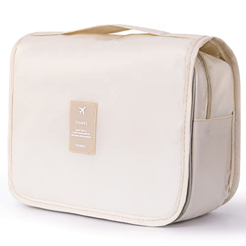 Women's Travel Toiletry Bag with Hook - Beige
