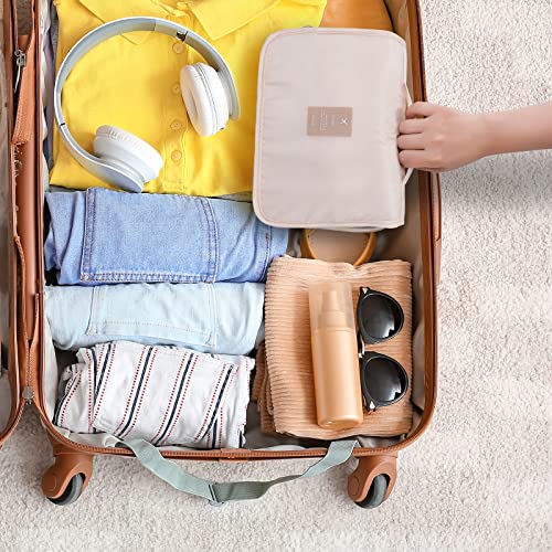 Women's Travel Toiletry Bag with Hook - Beige