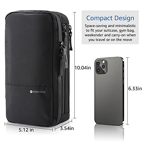 Compact Men's Toiletry Bag - Waterproof, Black