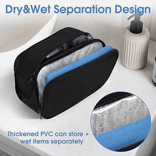 Men's Black Waterproof Travel Toiletry Bag