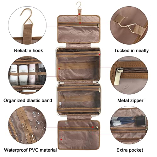 CLUCI Travel Organizer: Large Leather Toiletry Bag