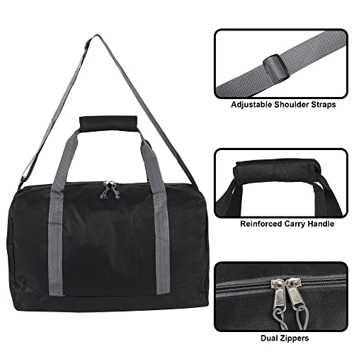 30L Canvas Duffle Bags - Weekender Carry-On Tote (Black)