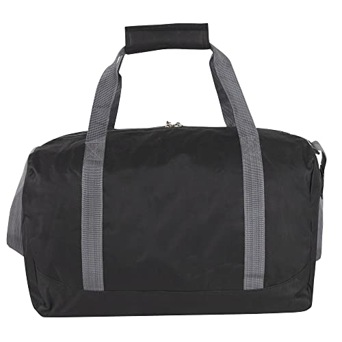 30L Canvas Duffle Bags - Weekender Carry-On Tote (Black)