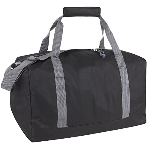 30L Canvas Duffle Bags - Weekender Carry-On Tote (Black)