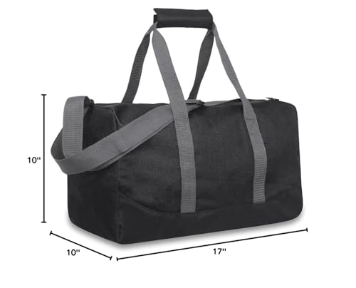 30L Canvas Duffle Bags - Weekender Carry-On Tote (Black)