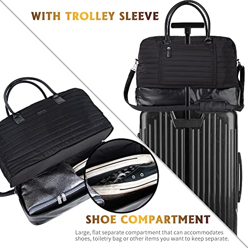 Viva Terry Canvas Weekender Bag (Solid Black)