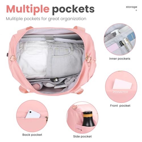 Pink Multi-functional Travel Bag with USB Charging Port