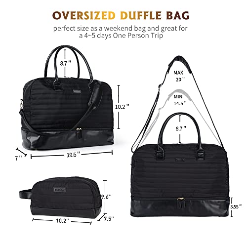 Viva Terry Canvas Weekender Bag (Solid Black)