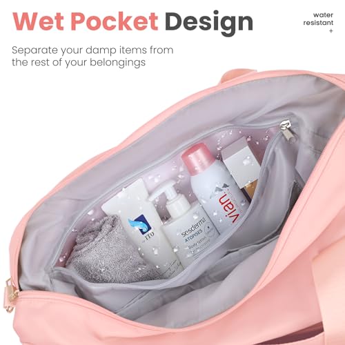 Pink Multi-functional Travel Bag with USB Charging Port