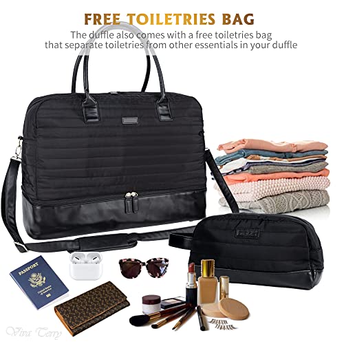 Viva Terry Canvas Weekender Bag (Solid Black)