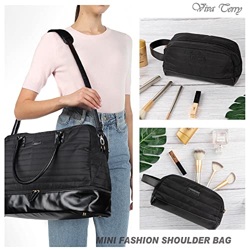 Viva Terry Canvas Weekender Bag (Solid Black)