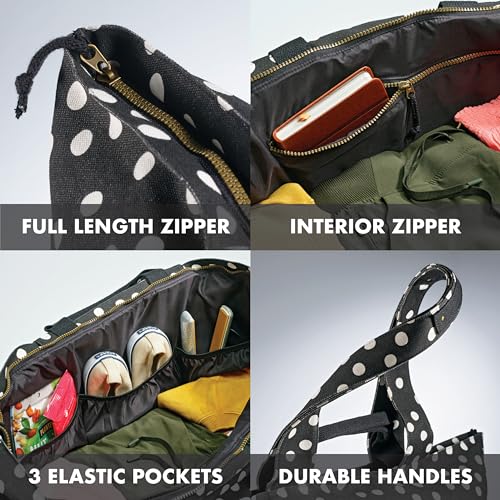 XL Weekender Duffle Bag, B&W Dot - Women's Tote