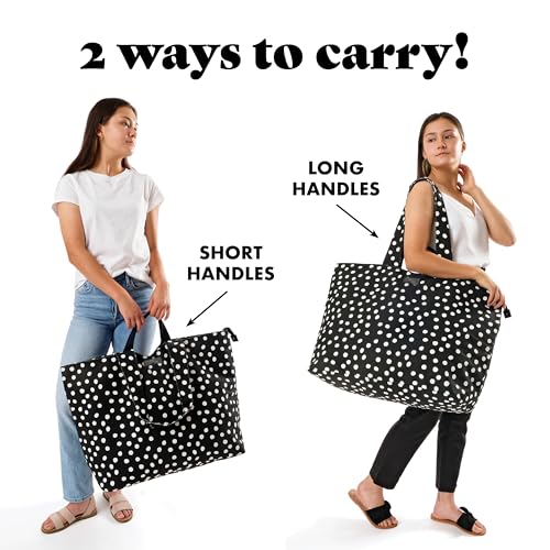 XL Weekender Duffle Bag, B&W Dot - Women's Tote