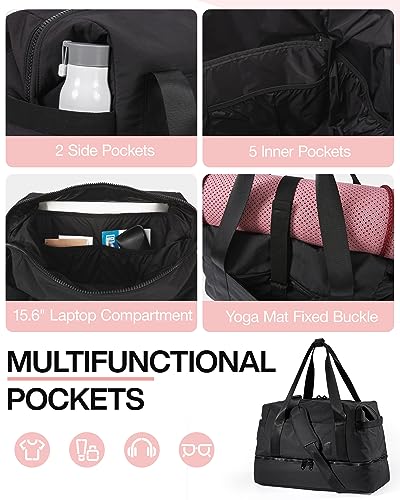 Women's Weekender Bags with Shoe Compartment and Toiletry Bag
