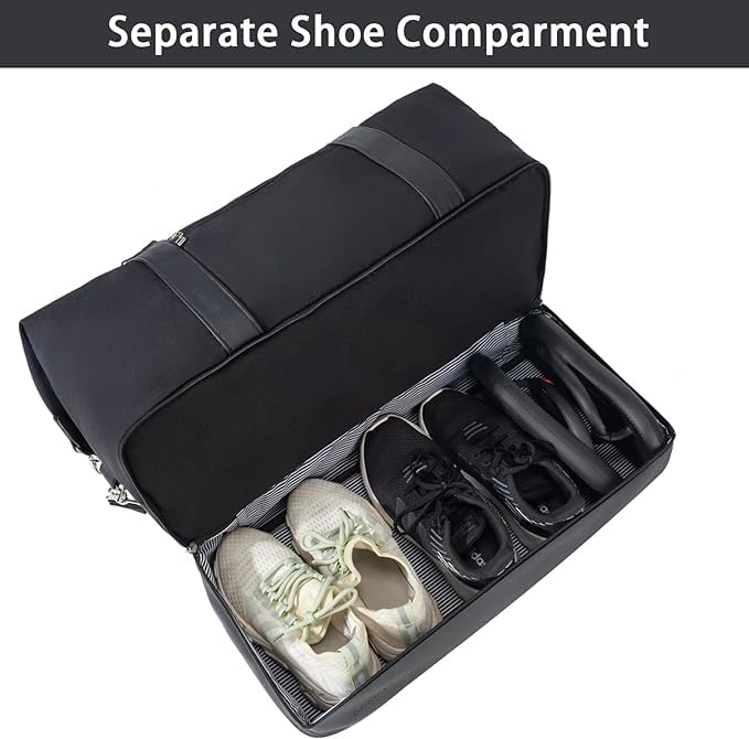 Women's Weekender Bag with Shoe Compartment - Large Capacity