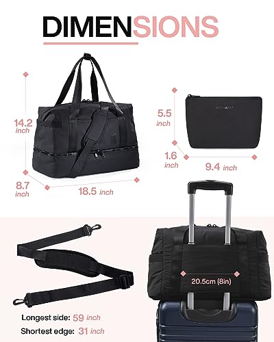 Women's Weekender Bags with Shoe Compartment and Toiletry Bag