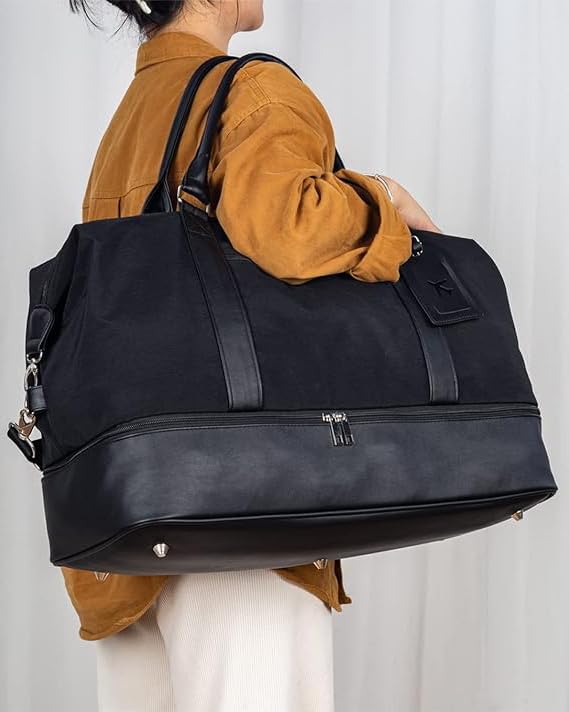 Women's Weekender Bag with Shoe Compartment - Large Capacity