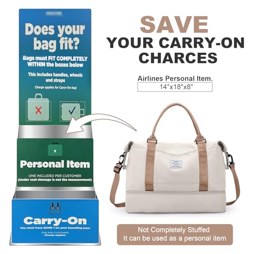 Women's Travel Duffel Bag with Shoe Compartment