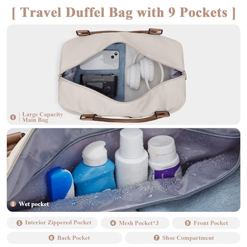 Women's Travel Duffel Bag with Shoe Compartment